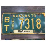 Kansas 1973 Truck License Plate