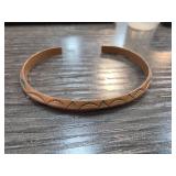 Solid Copper Bracelet with Engraved Design