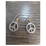 Peace Symbol Drop Earrings