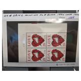 1994 USA 29c Love Issue Plate Block