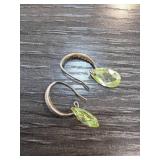Sterling Silver Earrings with Green Gemstones