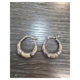 Sterling Silver Hoop Earrings With Accents