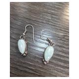 Sterling Silver Earrings with Light Blue Stones