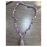 Amethyst Chip Necklace With Pendant