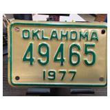 1977 Oklahoma License Plate 49465