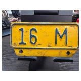 Yellow Metal License Plate With 