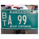 1975 Kansas Wheat Centennial License Plate