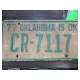 1977 Oklahoma License Plate CR-7117
