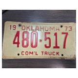 1973 Oklahoma Commercial Truck License Plate