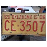 1969 Oklahoma License Plate CE-3507