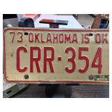 1973 Oklahoma License Plate CRR-354