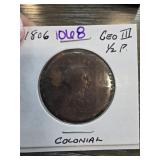 1806 George III Half Penny Coin