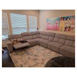Gray Sectional Sofa with Power Recliner Features