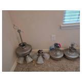 Three Ceiling Fans with Light Fixtures