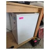 Compact White Mini Fridge with Contents