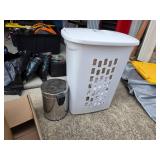 Plastic Laundry Hamper and Metal Bin