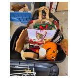 Holiday and Household Items in Bin