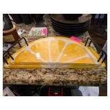 2pc Lemon-Themed Serving Trays