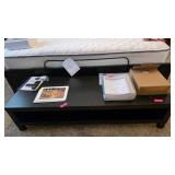 Black Wooden Coffee Table With Open Storage