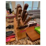 Chicago Cutlery Knife Block Set with Wood Handles