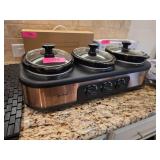 Triple Slow Cooker With Glass Lids