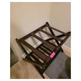 Folding Wooden Luggage Rack with Straps