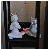 Two Meditating Cat Figurines