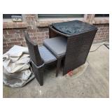 Outdoor Wicker Patio Set with Glass Top Collapsibl