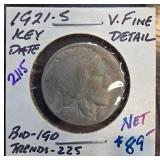 1921-S Buffalo Nickel ' Key Date