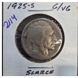 1925-S Buffalo Nickel in Coin Holder