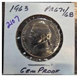 1963 Jefferson Nickel Gem Proof Coin
