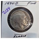 1934-D Buffalo Nickel in Fine Condition