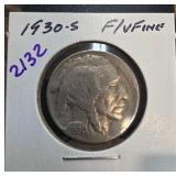 1930-S Buffalo Nickel in Fine/Very Fine Condition