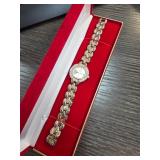 Gold-Tone Bracelet Watch with Crystal Accents