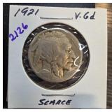 1921 Buffalo Nickel V.6d Scarce Coin