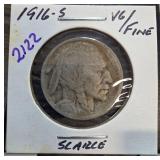 1916-S Buffalo Nickel in Fine Condition