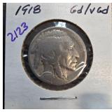 1918 Buffalo Nickel Coin in Holder