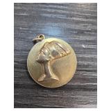 18k Gold Egyptian Motif Double-Sided Pendant 4.5G