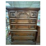 Wooden Chest of Drawers With Ornate Handles