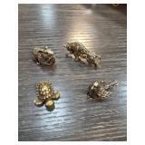 Four Brass Animal Figurines