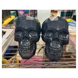Faceted Black Skull-Shaped Containers