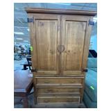 Solid Wood Armoire With Storage Drawers