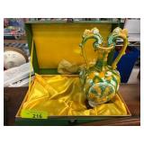 Chinese Ceramic Vase with Dual Handles and Box