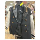 Black Double-Breasted Jacket With Gold Details