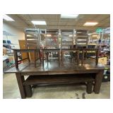 Dining Set with Table, Chairs, and Bench