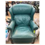 Green Leather Recliner Armchair