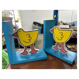 Wooden Duck Themed Blue Bookends