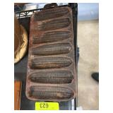 Cast Iron Cornbread Mold with Markings