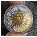 2001 Copper-Metal Coin with Gold-Plated Inlay