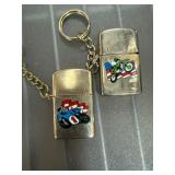 Miniature Motorcycle-Themed Metal Keychain Lighter
